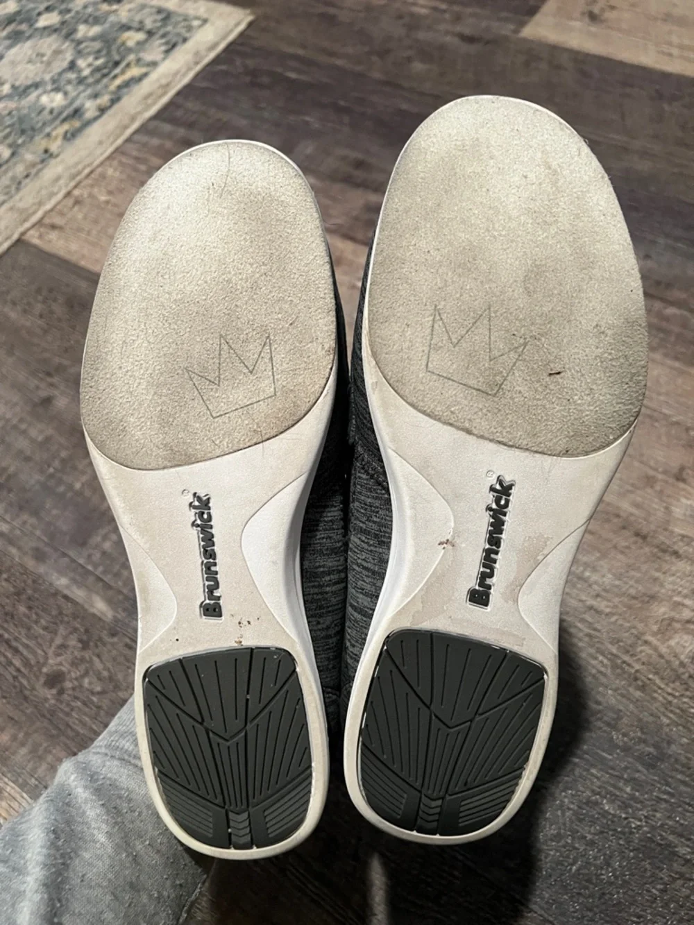 Brunswick Karma Women’s Knit Lace-Up Bowling Shoes in Gray and White - Picture 7 of 7